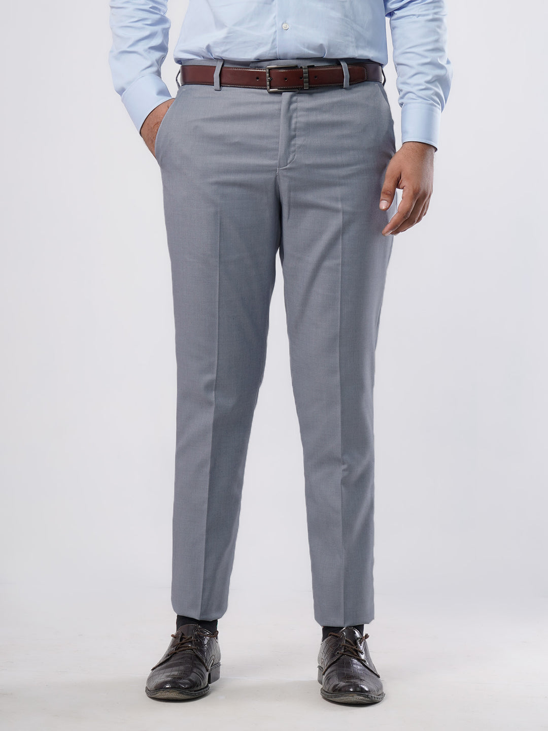 Light Grey Self Executive Formal Dress Trouser (FDT-104)