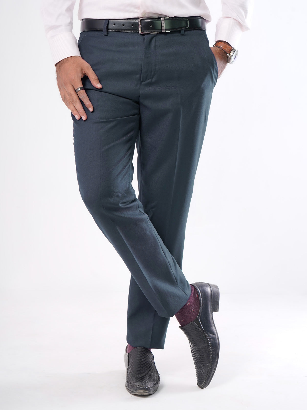 Mid Blue Plain Executive Formal Dress Trouser (FDT-107)