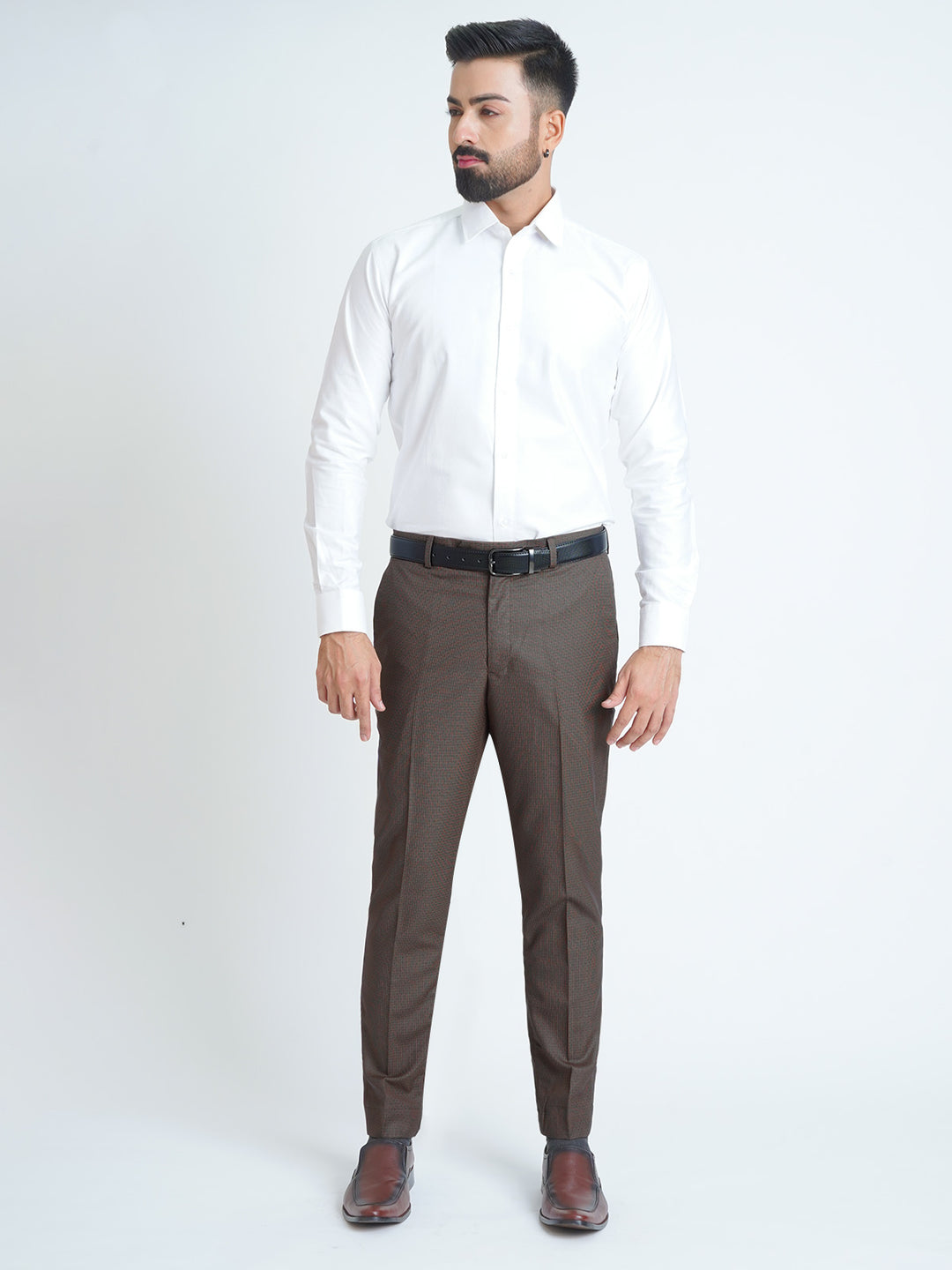 Mid Brown Self Executive Formal Dress Trouser (FDT-115)