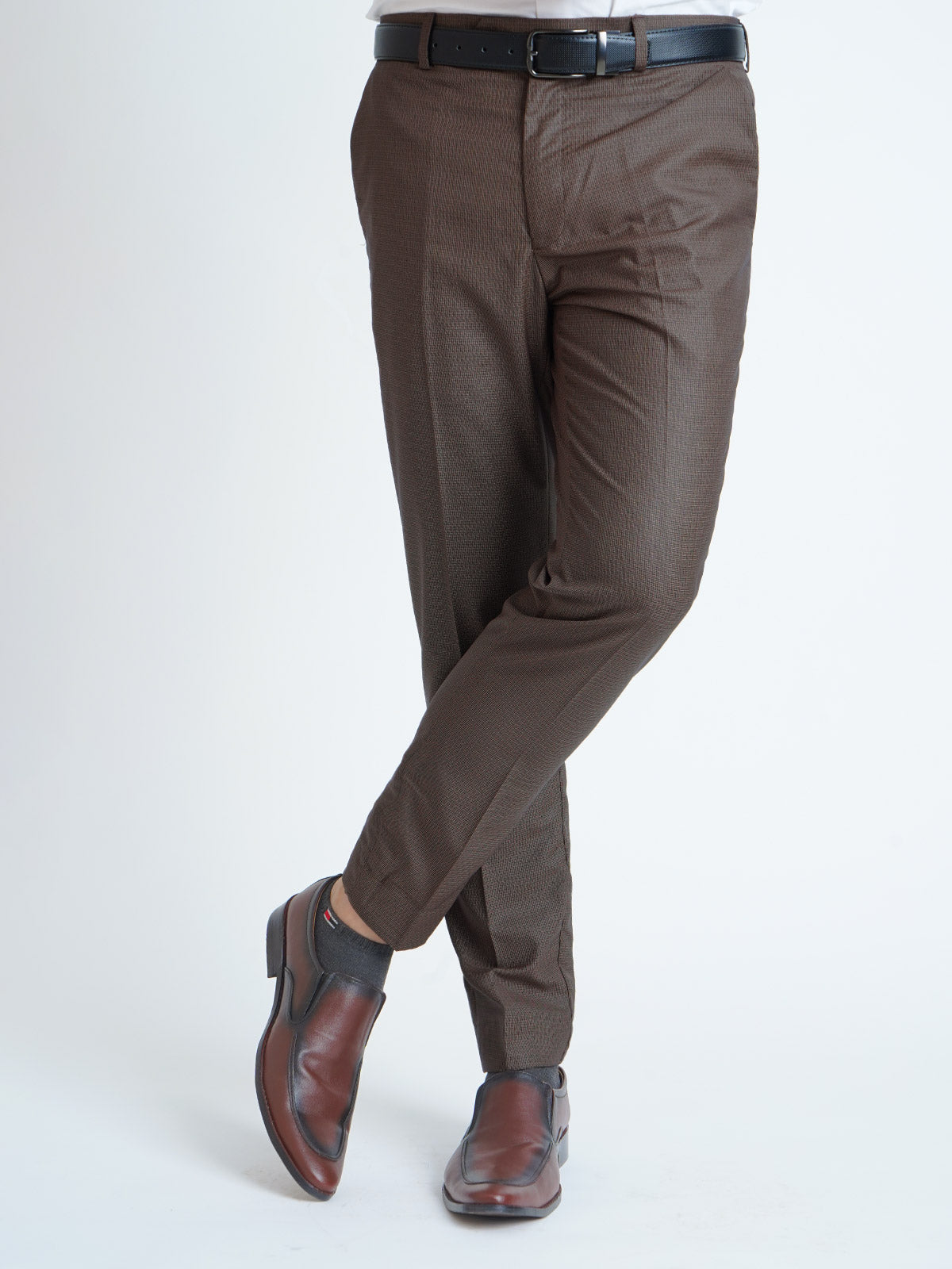 Mid Brown Self Executive Formal Dress Trouser (FDT-115)
