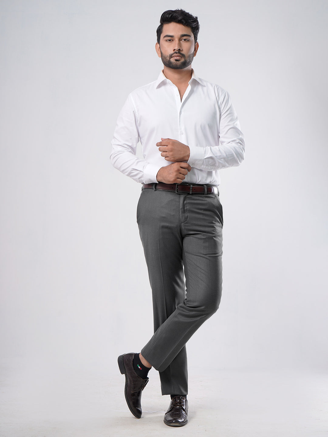 Dark Grey Self Executive Formal Dress Trouser (FDT-126)