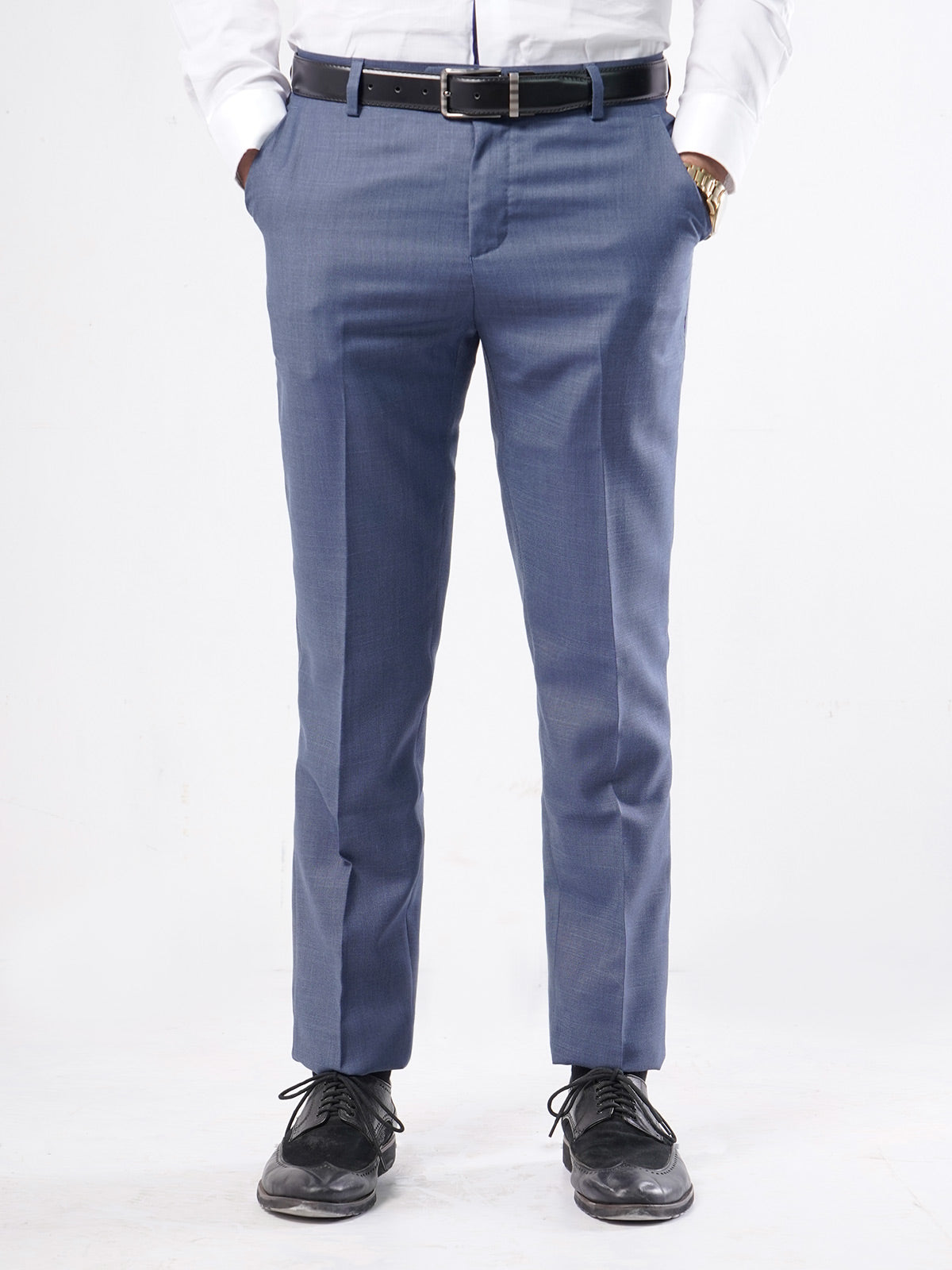 Blue Self Executive Formal Dress Trouser (FDT-132)