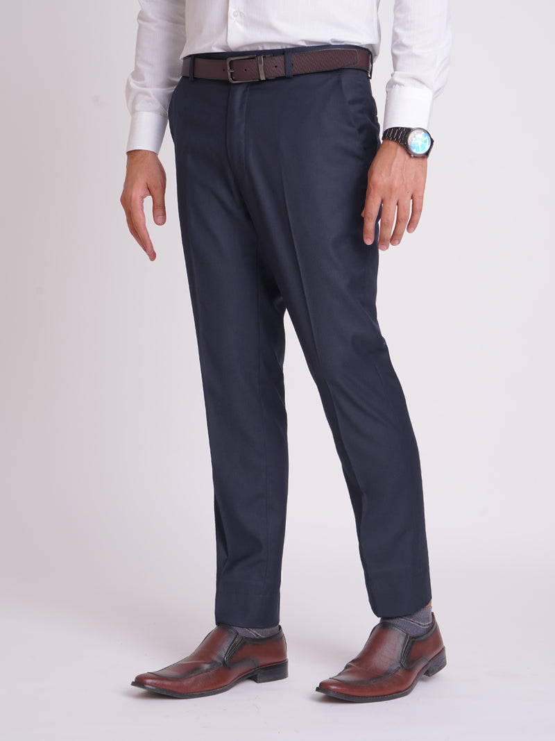 Navy Blue Pants Formal Casual Wear Straight Slacks for Men & Women