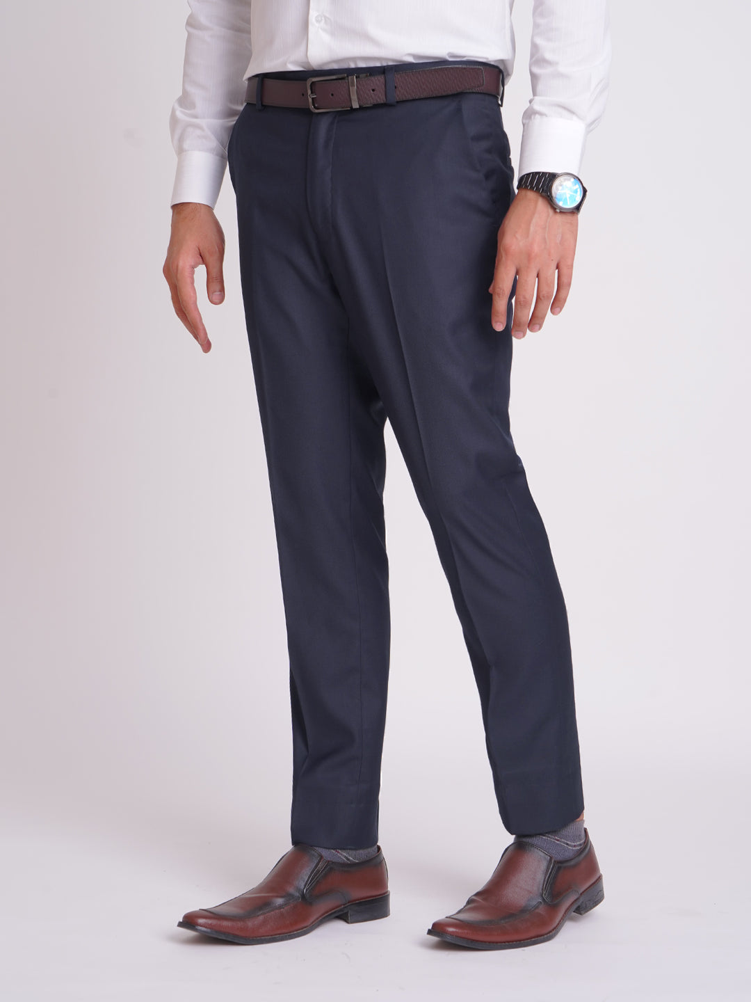 Navy Blue Self Executive Formal Dress Trouser  (FDT-151)