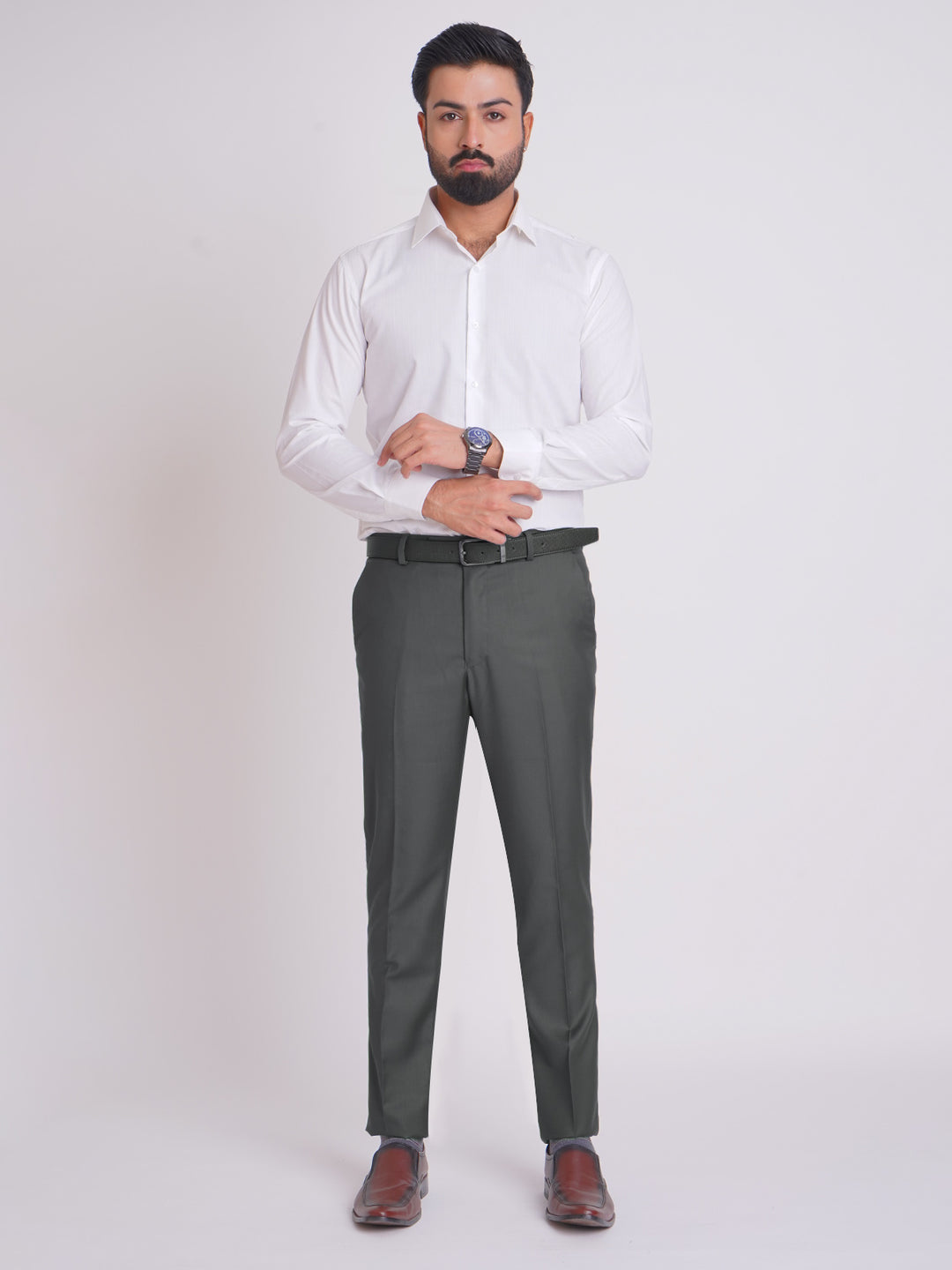 Dark Green Plain Executive Formal Dress Pant  (FDT-160)