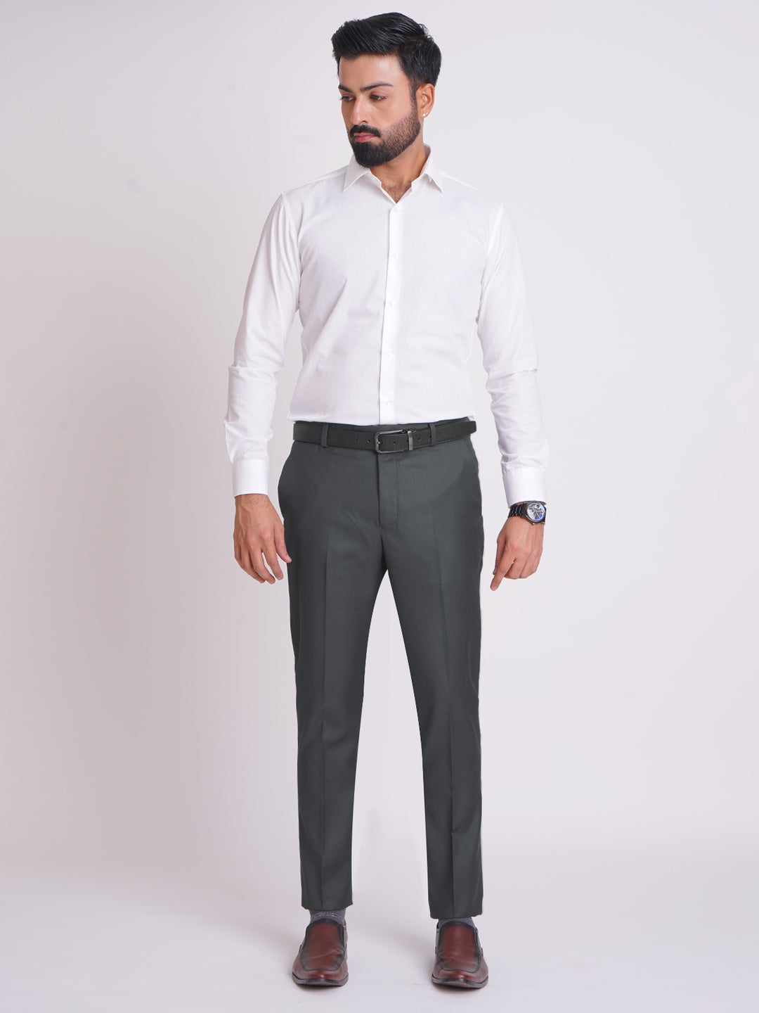 Dark Grey Plain Executive Formal Dress Pant  (FDT-163)