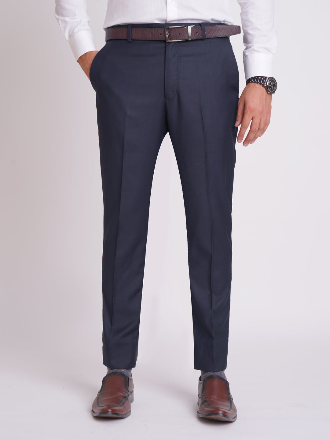 Dark Blue Plain Executive Formal Dress Pant  (FDT-164)