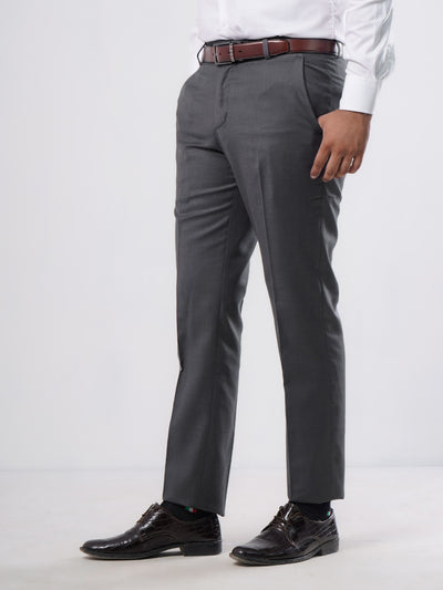 Dark Grey Self Executive Formal Dress Pant  (FDT-168)