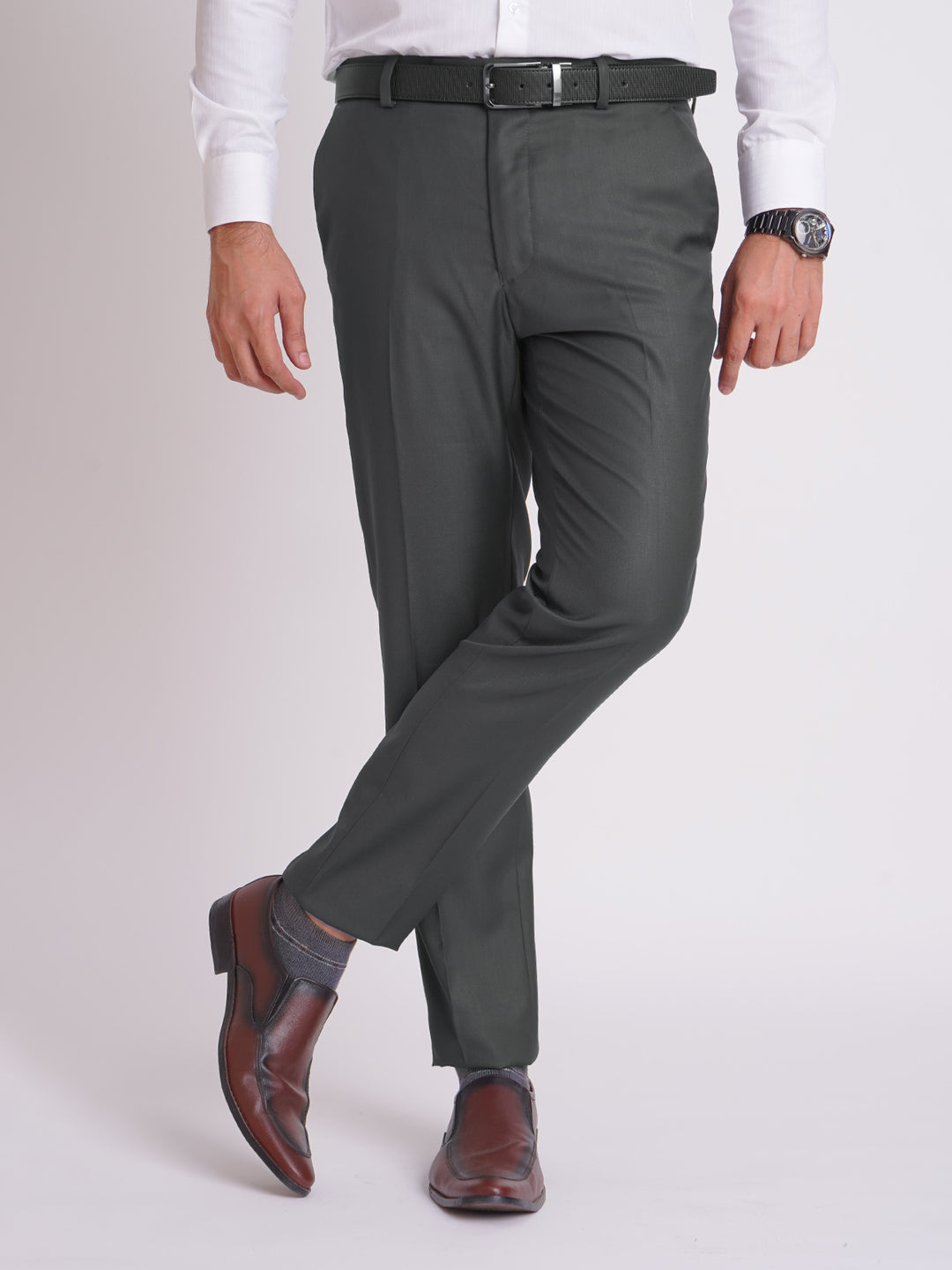 Dark Grey Plain Executive Formal Dress Pant  (FDT-172)