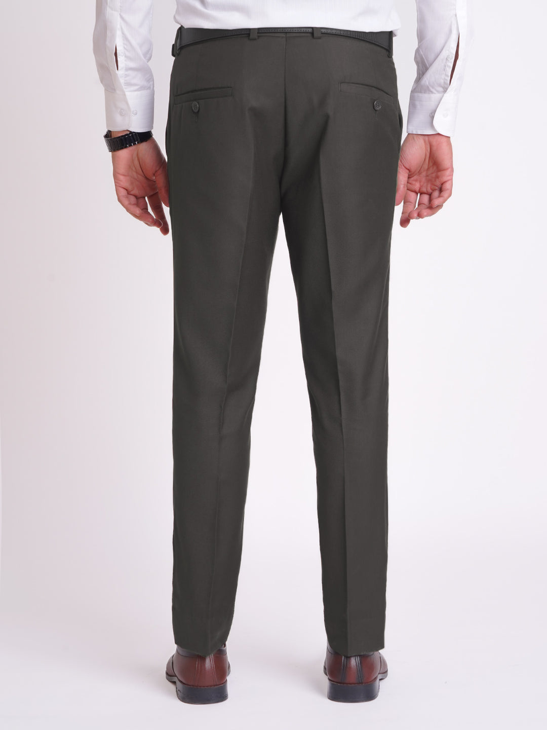 Dark Green Self Executive Formal Dress Pant (FDT-179)