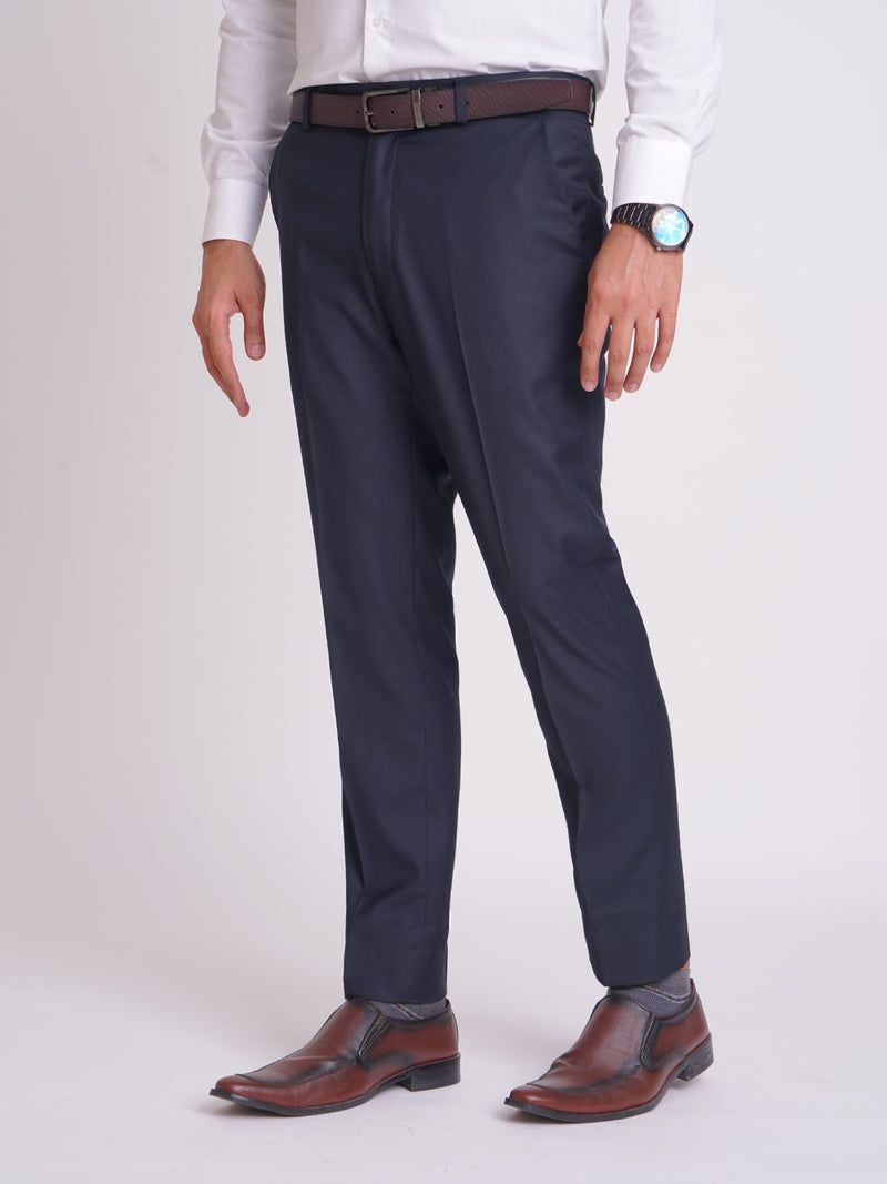 Navy Blue Self Executive Formal Dress Pant (FDT-185)