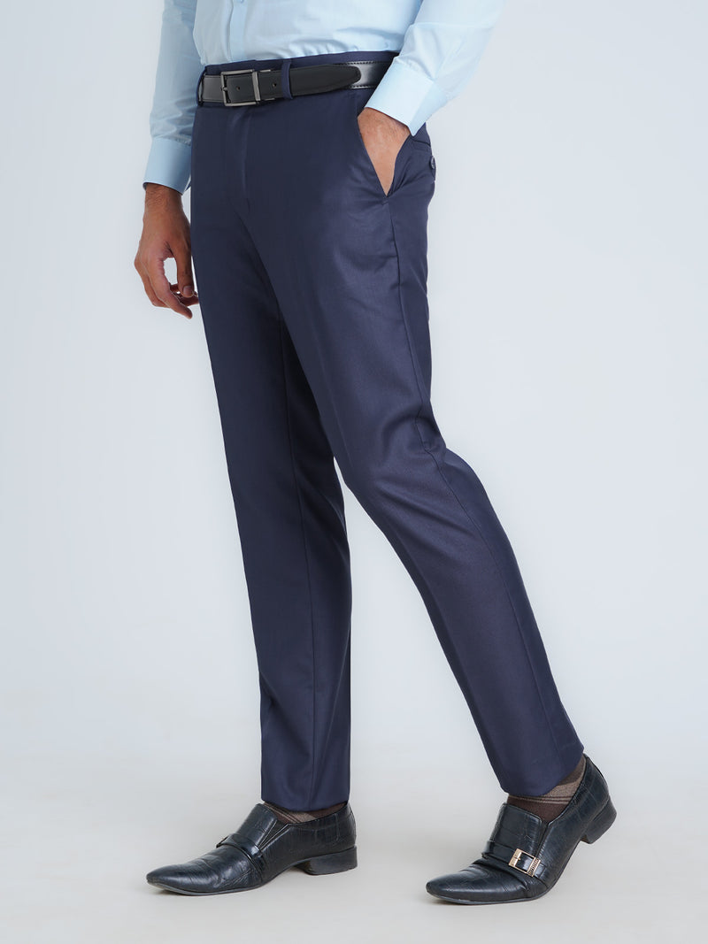 Navy Blue Self Executive Formal Dress Pant (FDT-185)