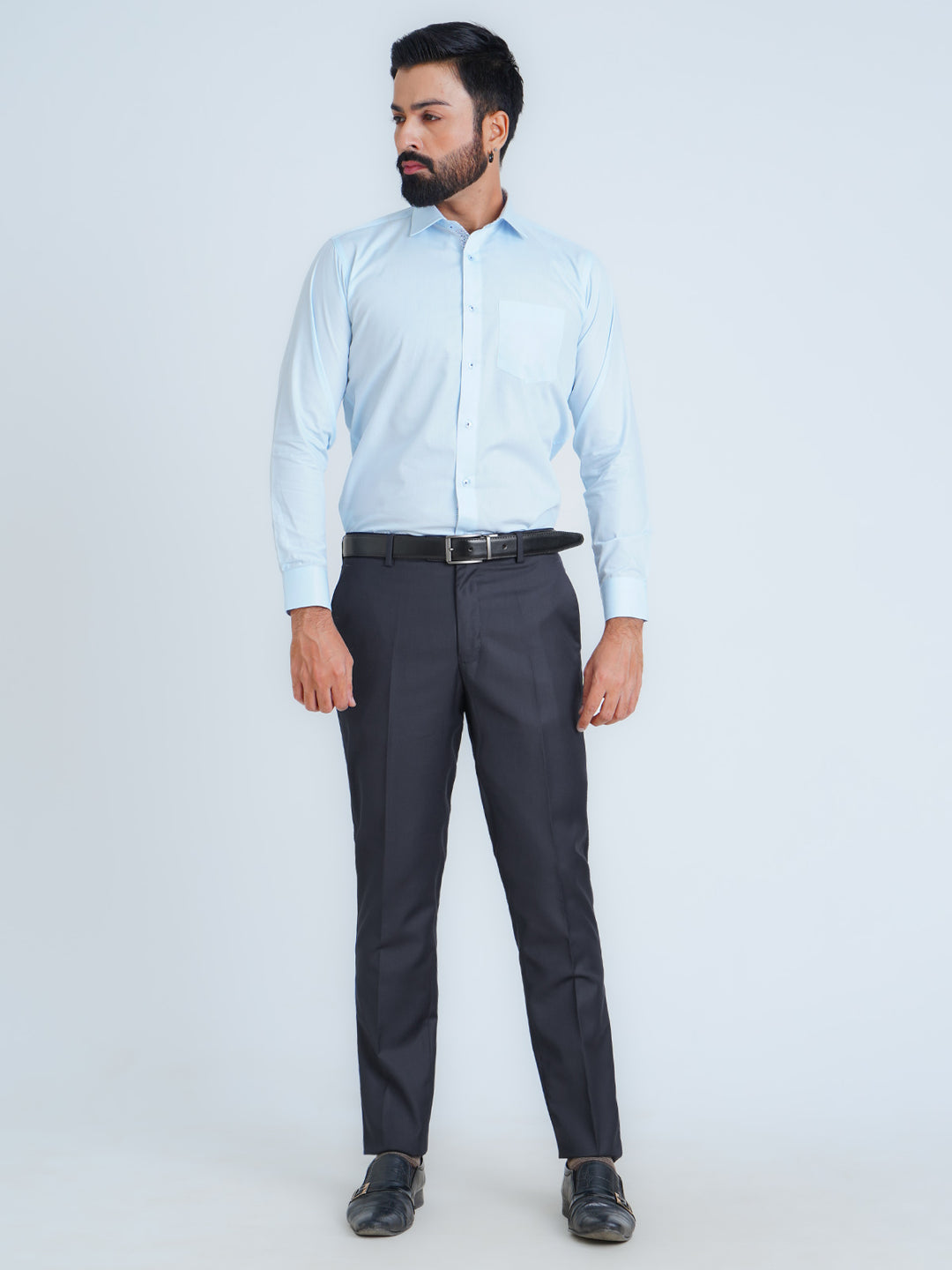 Navy Blue Self Executive Formal Dress Pant (FDT-193)