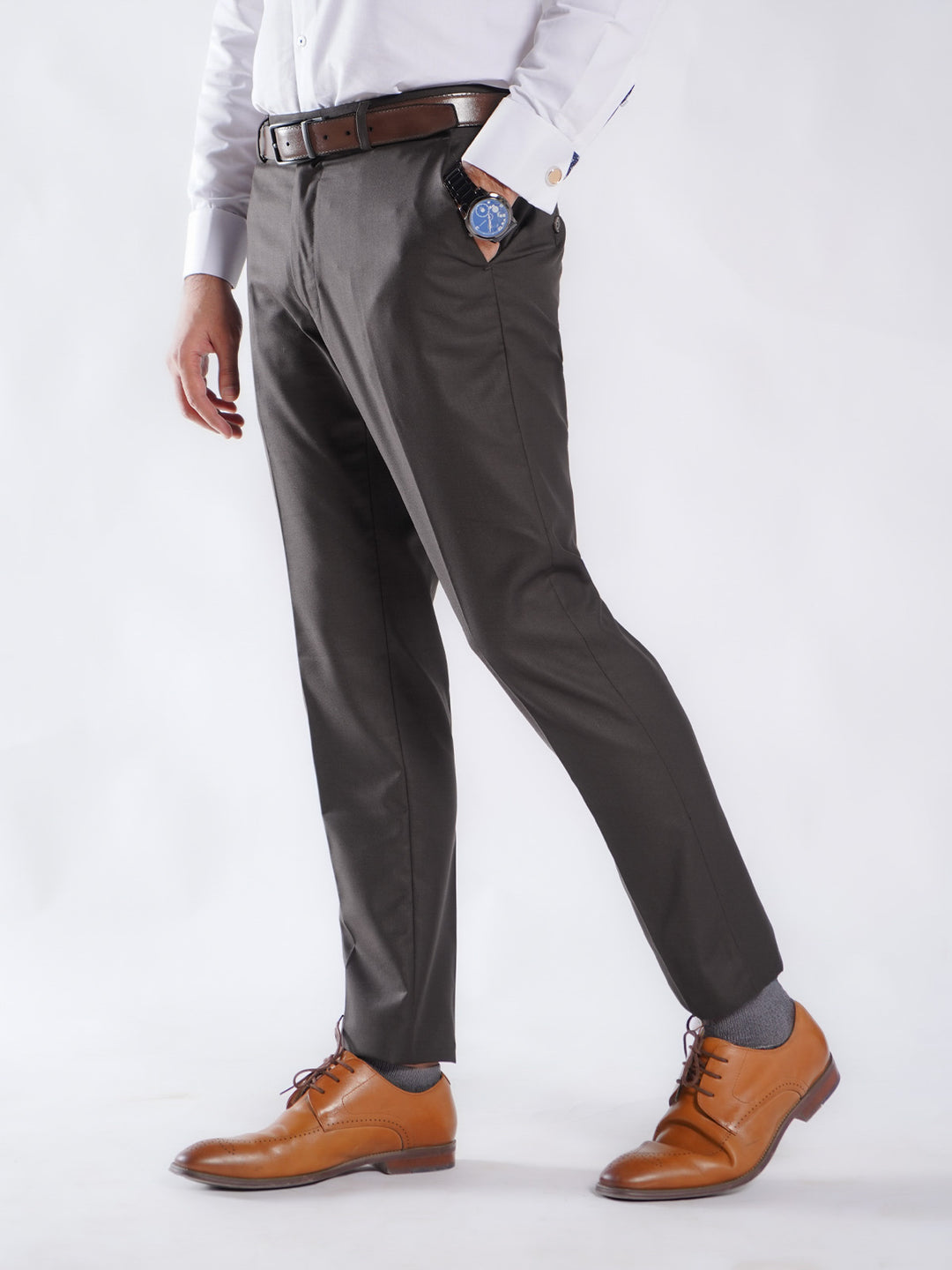 Dark Brown Plain Executive Formal Dress Pant (FDT-209)