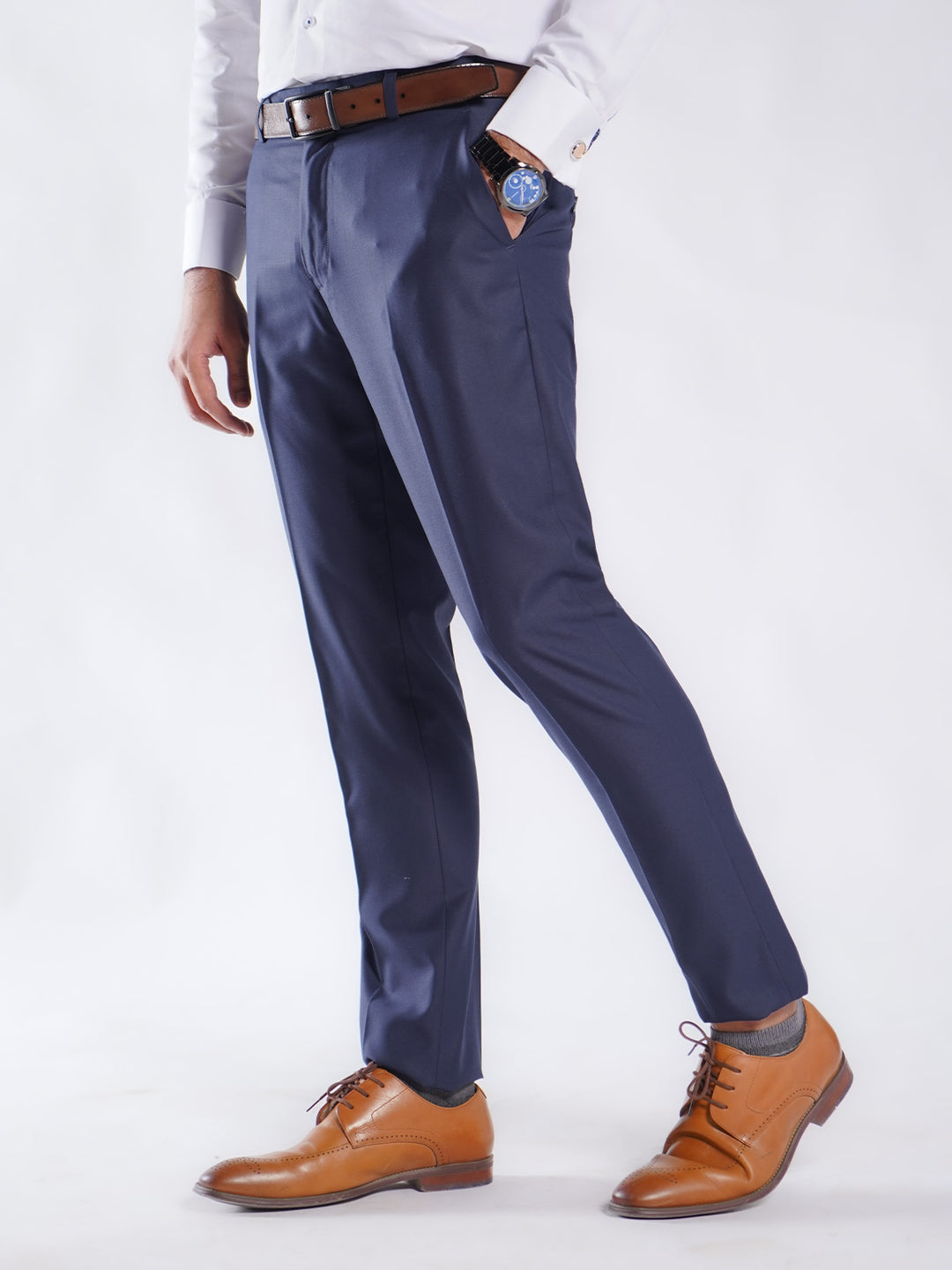 Ink Blue Plain Executive Formal Dress Pant (FDT-211)