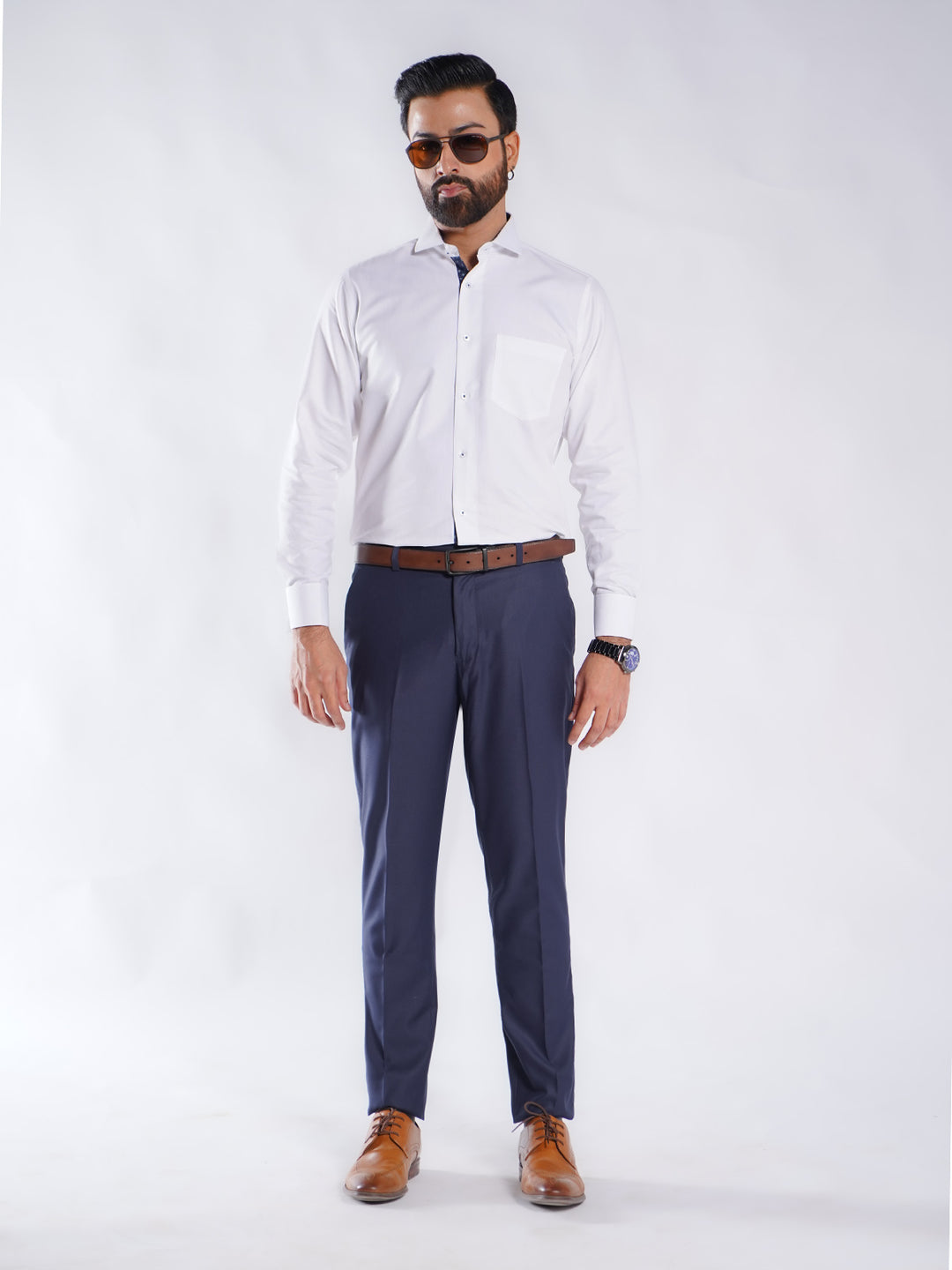 Ink Blue Plain Executive Formal Dress Pant (FDT-212)