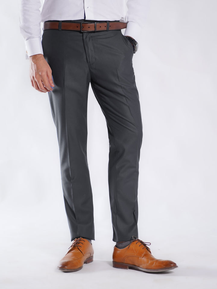 Charcoal Plain Executive Formal Dress Pant (FDT-213)