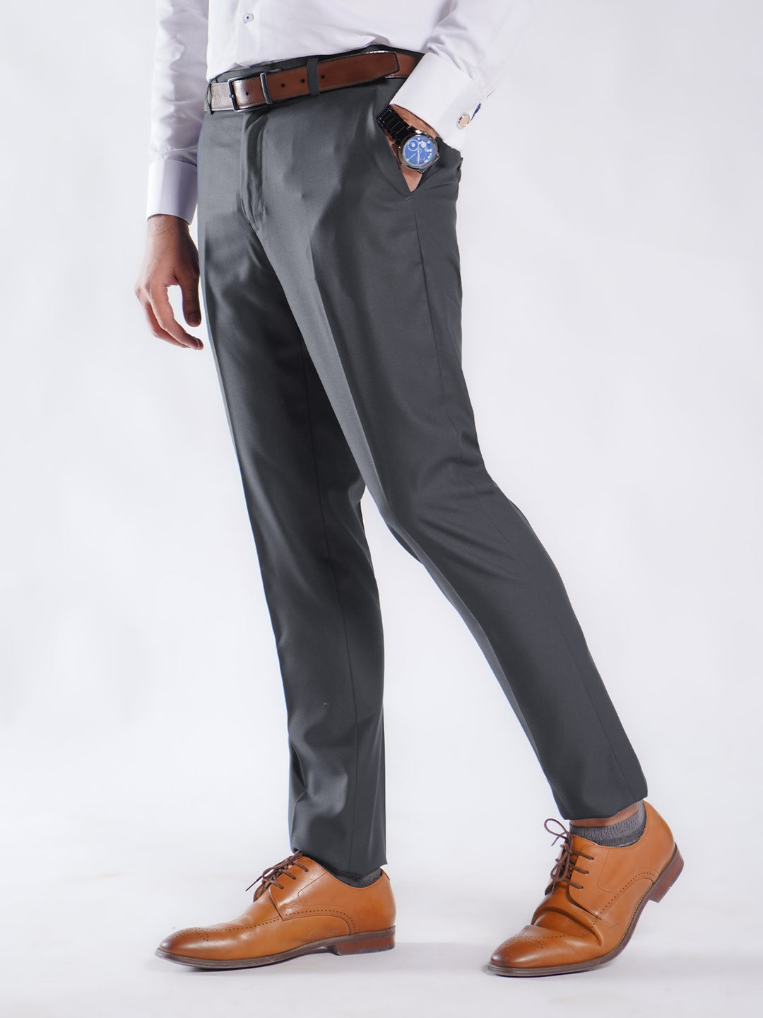 Charcoal Plain Executive Formal Dress Pant (FDT-213)