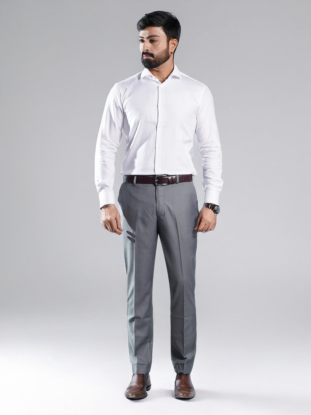 Grey Plain Executive Formal Dress Pant (FDT-215)