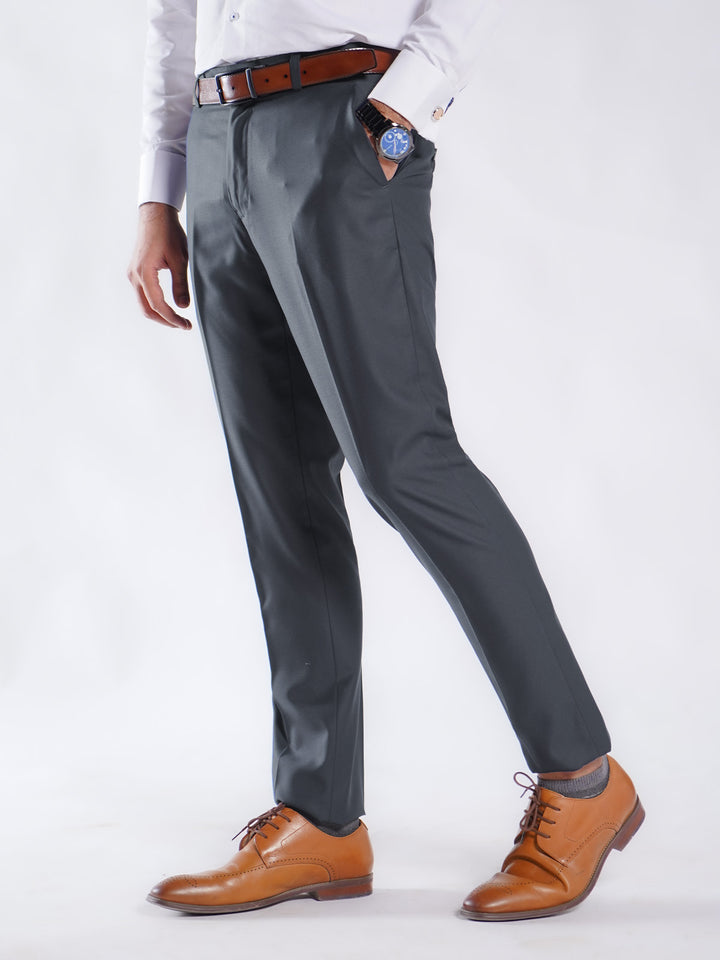 Charcoal Plain Executive Formal Dress Pant (FDT-219)