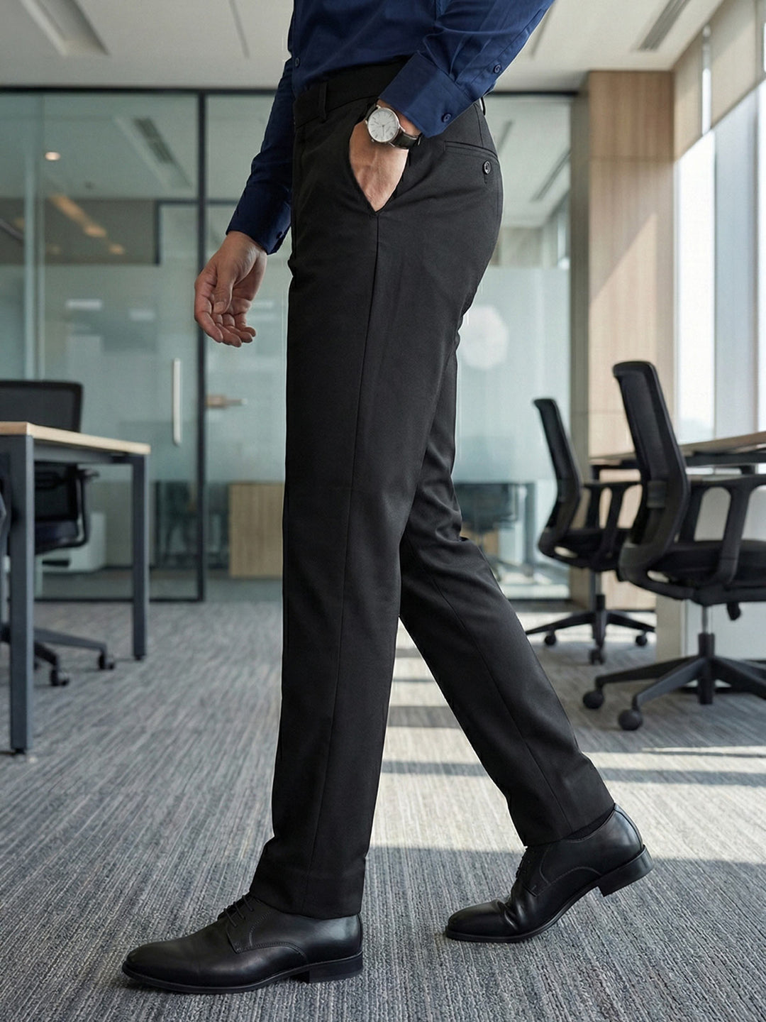 Black Plain Executive Formal Dress Pant (FDT-367)
