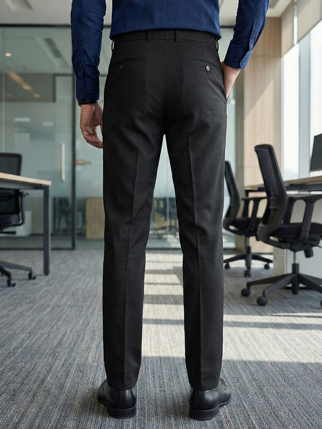 Black Plain Executive Formal Dress Pant (FDT-367)