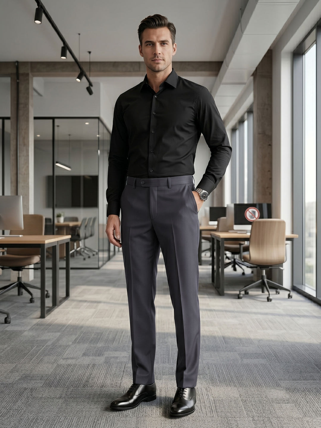 Grey Executive Formal Dress Pant (FDT-395)