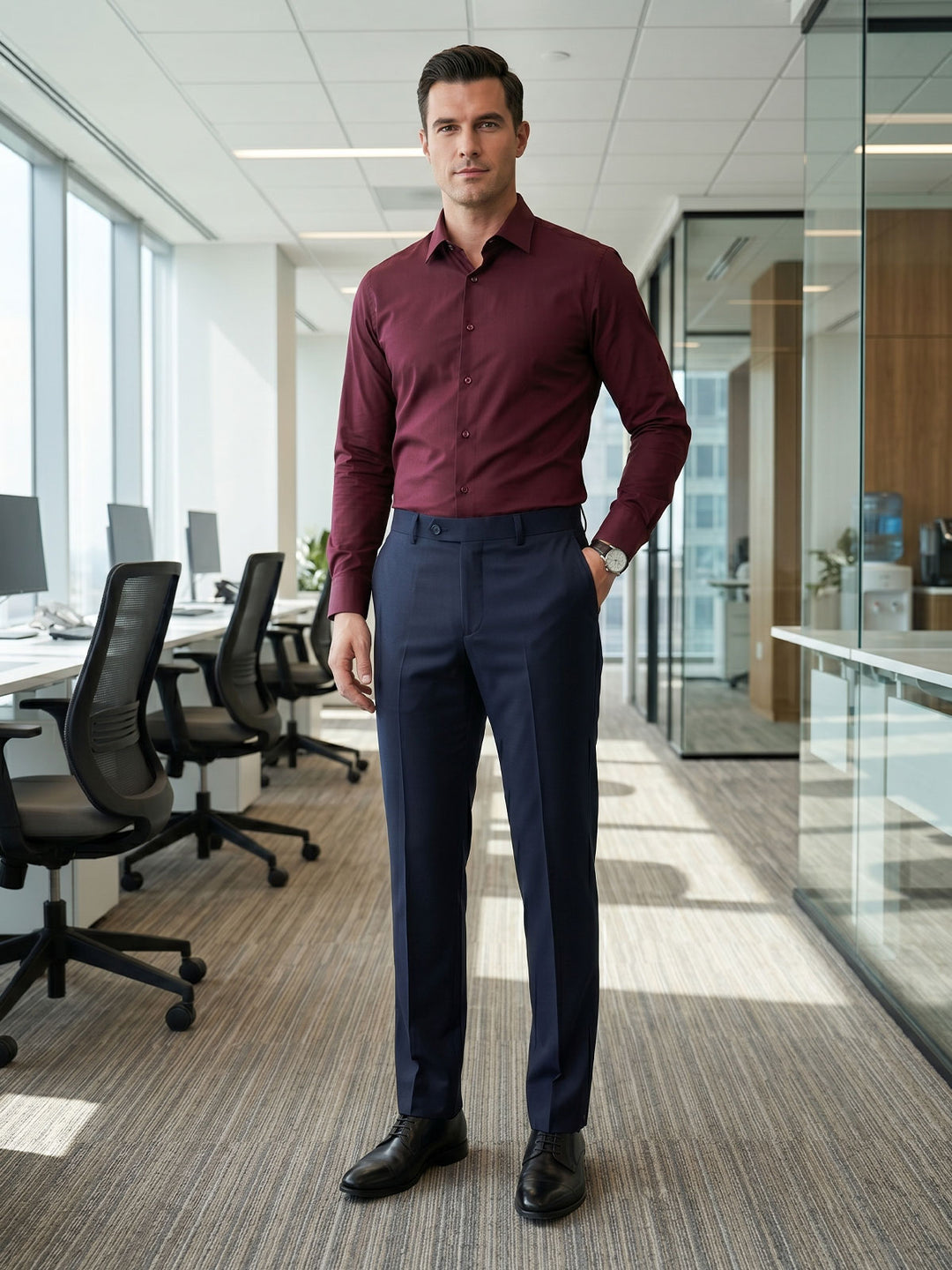 Navy Blue Executive Formal Dress Pant (FDT-397)
