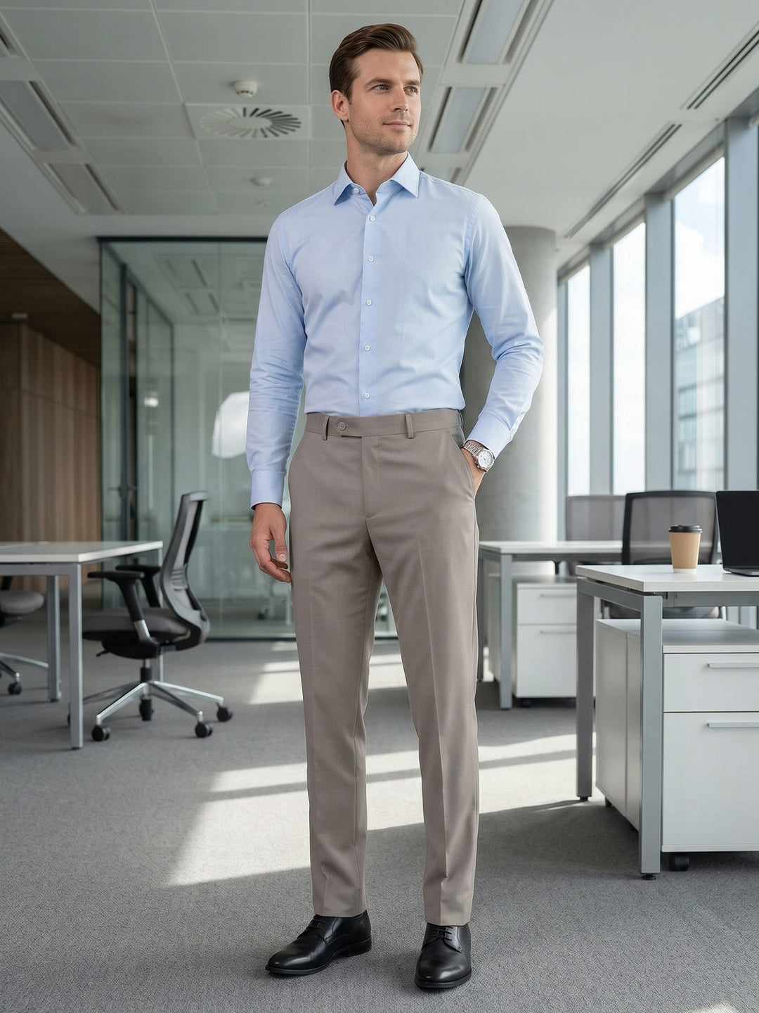 Beige Executive Formal Dress Pant (FDT-424)