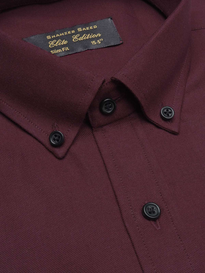 Maroon Plain, Elite Edition, Men’s Button Down Formal Shirt (FS-1001)