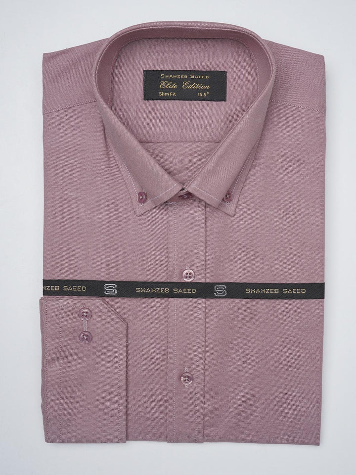 Light Maroon Self, Elite Edition, Button Down Men’s Formal Shirt (FS-1002)