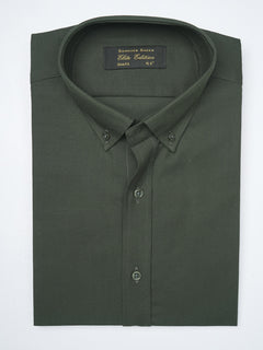 Dark Olive Plain, Elite Edition, Men’s Button Down Formal Shirt (FS-1004)