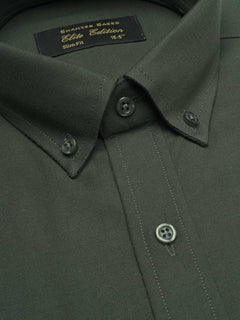 Dark Olive Plain, Elite Edition, Men’s Button Down Formal Shirt (FS-1004)