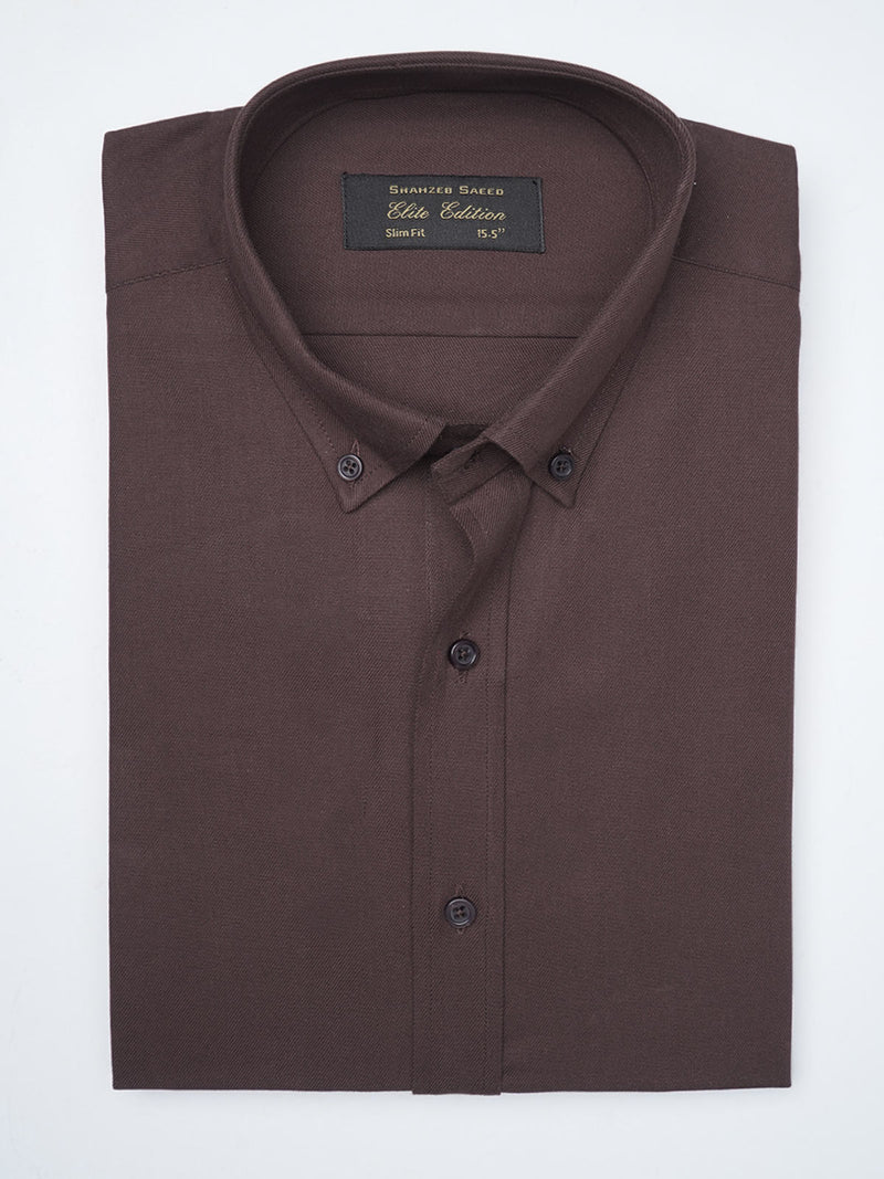 Chocolate Brown Plain, Elite Edition, Men’s Button Down Formal Shirt (FS-1006)