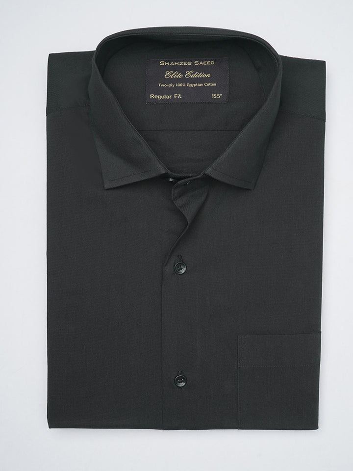 Black Plain, Elite Edition, French Collar Men’s Formal Shirt  (FS-1007)