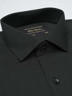 Black Plain, Elite Edition, French Collar Men’s Formal Shirt  (FS-1007)