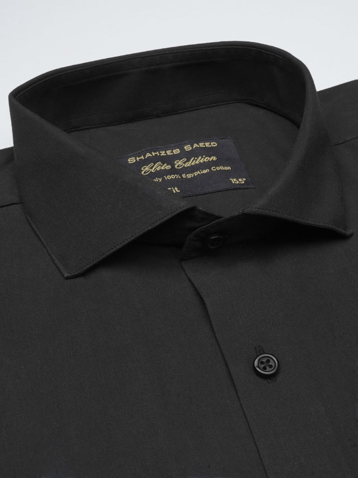 Black Plain, Elite Edition, Cutaway Collar Men’s Formal Shirt  (FS-1010)