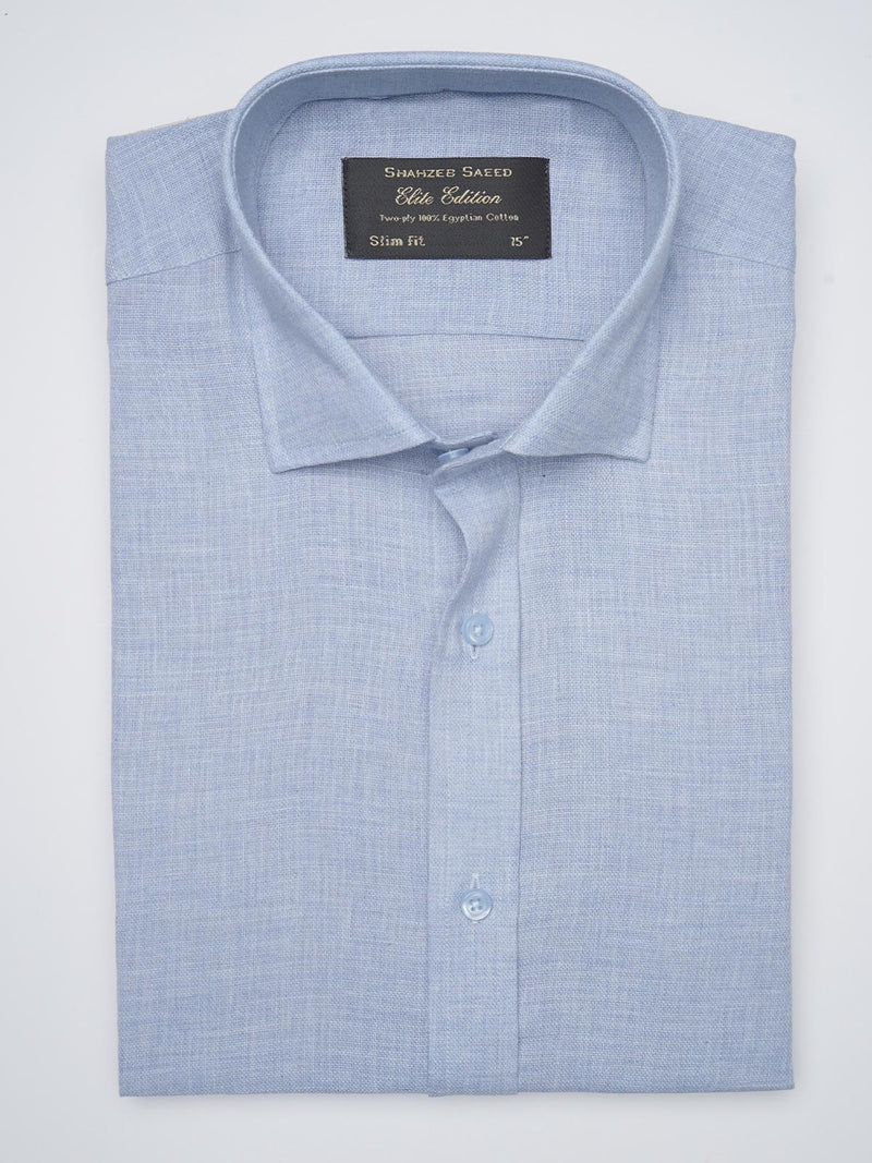 Light Blue Self, Elite Edition, French Collar Men’s Formal Shirt (FS-1026)