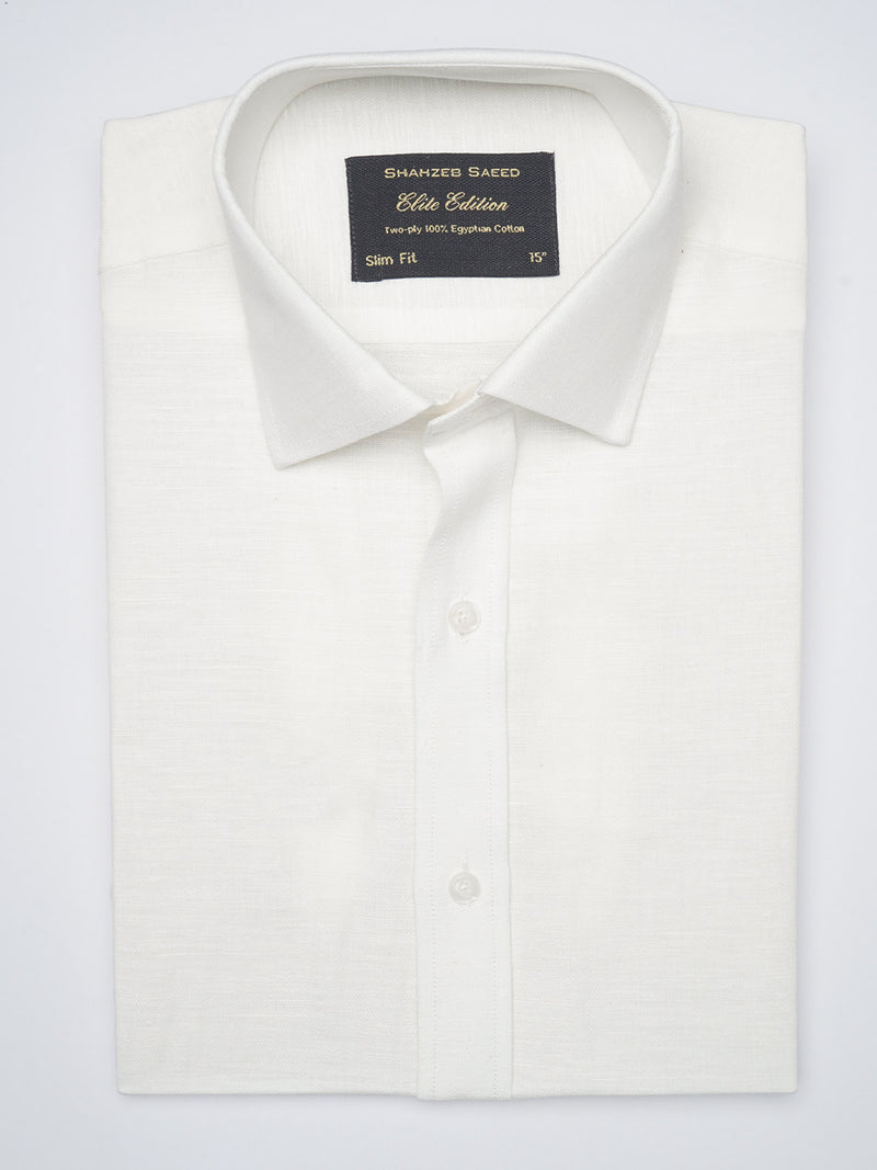 White Self, Elite Edition, French Collar Men’s Formal Shirt (FS-1027)