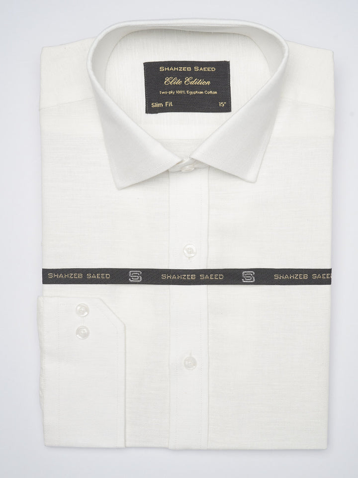 White Self, Elite Edition, French Collar Men’s Formal Shirt (FS-1027)