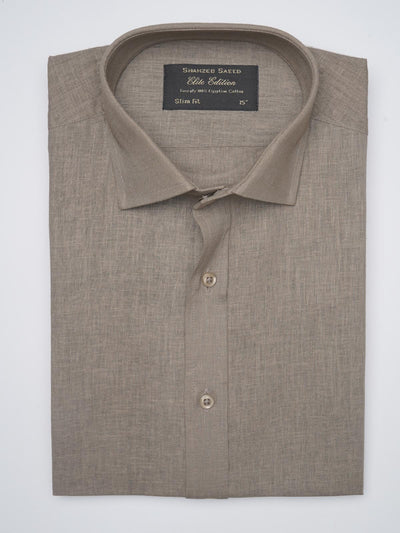 Brown Self, Elite Edition, French Collar Men’s Formal Shirt (FS-1028)