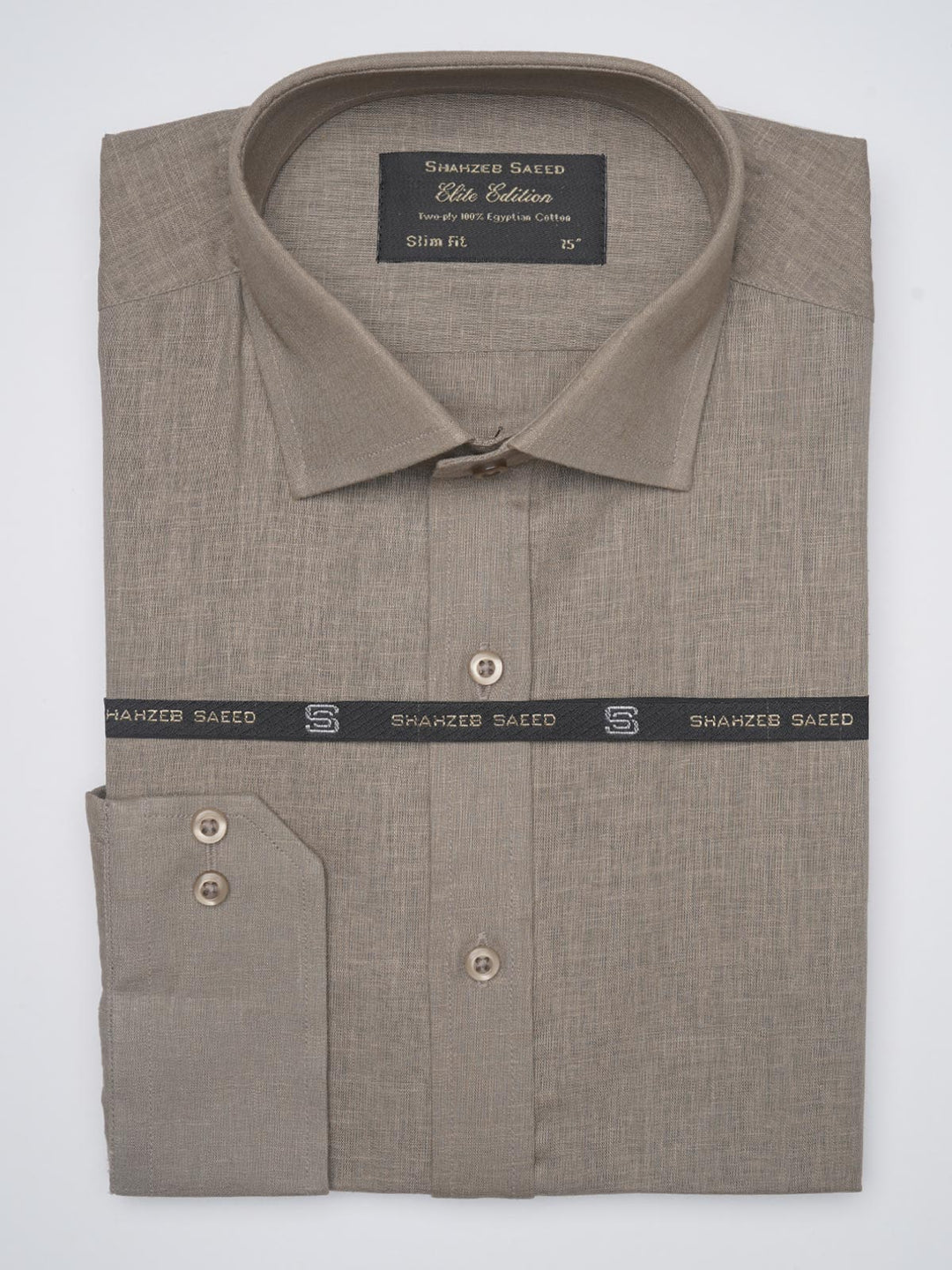 Brown Self, Elite Edition, French Collar Men’s Formal Shirt (FS-1028)