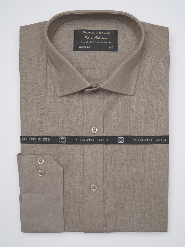 Brown Self, Elite Edition, French Collar Men’s Formal Shirt (FS-1028)