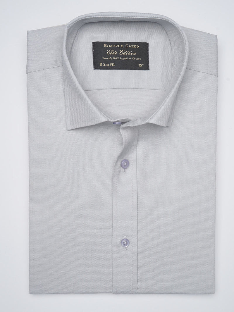 Light Grey Self, Elite Edition, French Collar Men’s Formal Shirt (FS-1030)