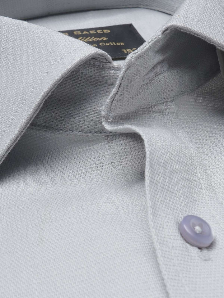 Light Grey Self, Elite Edition, French Collar Men’s Formal Shirt (FS-1030)