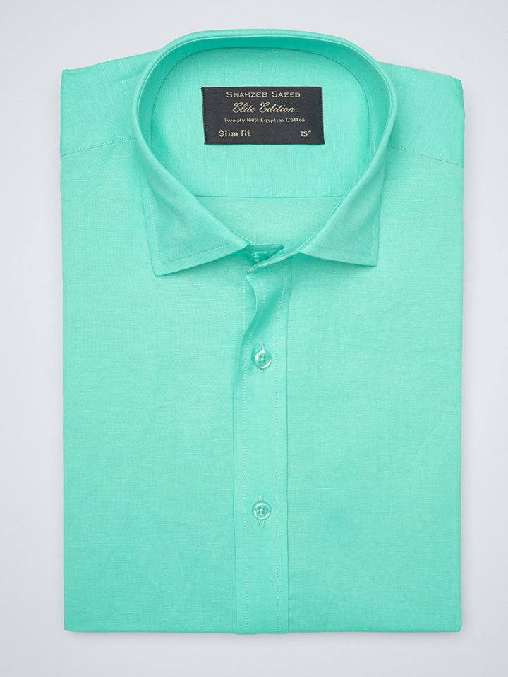 Aqua Green Plain, Elite Edition, French Collar Men’s Formal Shirt (FS-1032)