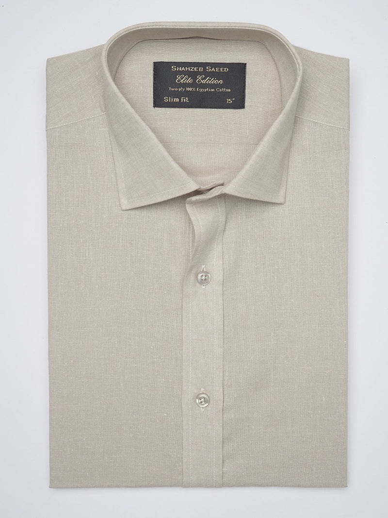 Beige Self, Elite Edition, French Collar Men’s Formal Shirt (FS-1033)