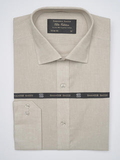 Beige Self, Elite Edition, French Collar Men’s Formal Shirt (FS-1033)