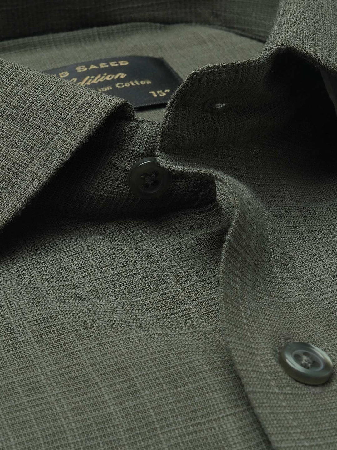 Dark Green Self, Elite Edition, French Collar Men’s Formal Shirt (FS-1035)