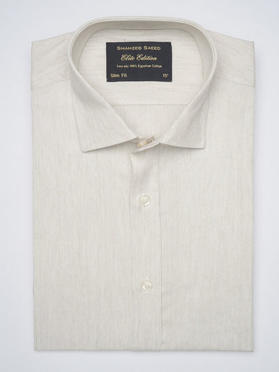 Beige Self, Elite Edition, French Collar Men’s Formal Shirt (FS-1037)